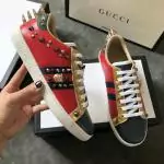 women gucci chaussures blanches chaussures de sport cowhide rivet red